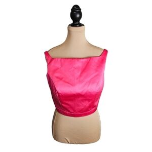 Angela & Alison Pink Fuchsia Structured Crop Top Sz 10